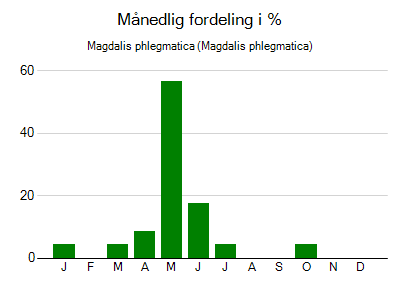 Magdalis phlegmatica - månedlig fordeling