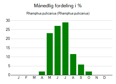 Rhamphus pulicarius - månedlig fordeling