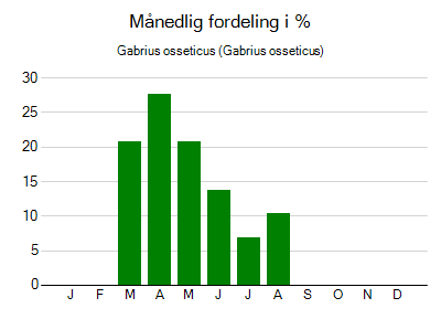 Gabrius osseticus - månedlig fordeling
