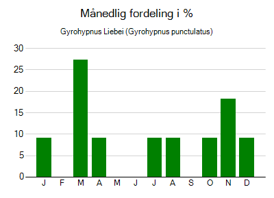Gyrohypnus Liebei - månedlig fordeling