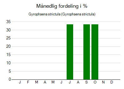 Gyrophaena strictula - månedlig fordeling
