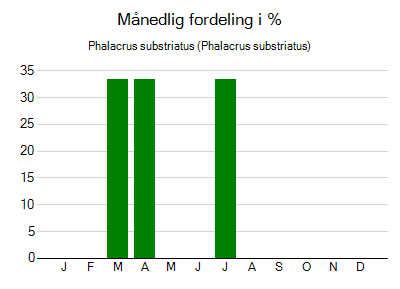 Phalacrus substriatus - månedlig fordeling