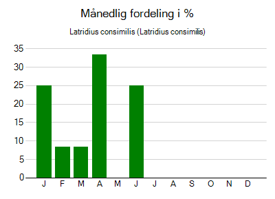 Latridius consimilis - månedlig fordeling
