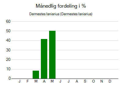Dermestes laniarius - månedlig fordeling