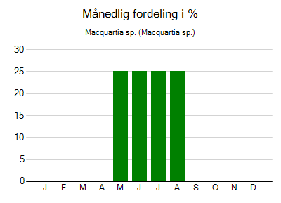 Macquartia sp. - månedlig fordeling