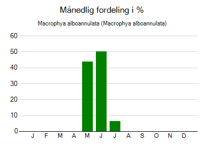 Macrophya alboannulata - månedlig fordeling