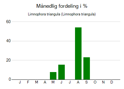 Limnophora triangula - månedlig fordeling