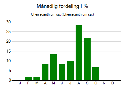 Cheiracanthium sp. - månedlig fordeling