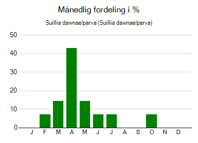 Suillia dawnae/parva - månedlig fordeling