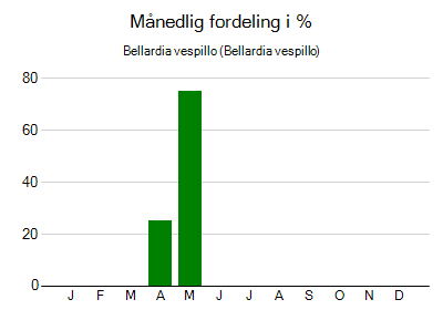 Bellardia vespillo - månedlig fordeling