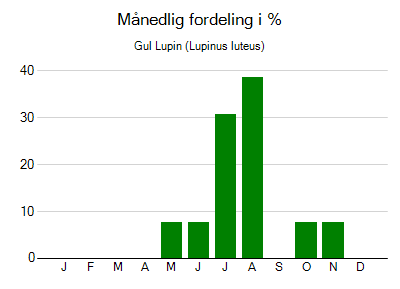 Gul Lupin - månedlig fordeling