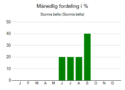 Sturmia bella - månedlig fordeling