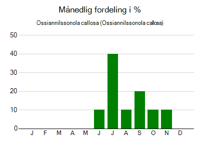 Ossiannilssonola callosa - månedlig fordeling