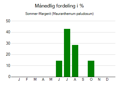 Sommer-Margerit - månedlig fordeling