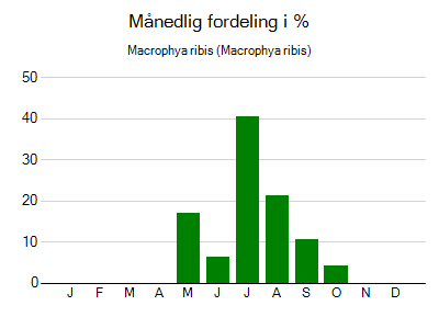 Macrophya ribis - månedlig fordeling