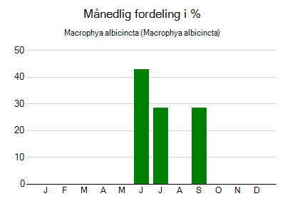 Macrophya albicincta - månedlig fordeling