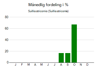 Suillia atricornis - månedlig fordeling