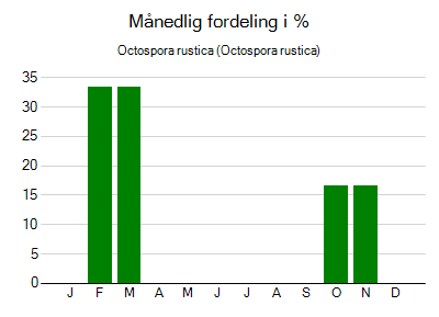 Octospora rustica - månedlig fordeling