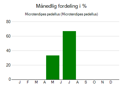 Microtendipes pedellus - månedlig fordeling