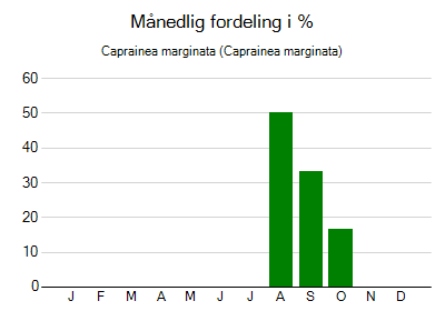 Caprainea marginata - månedlig fordeling