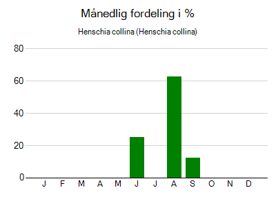 Henschia collina - månedlig fordeling