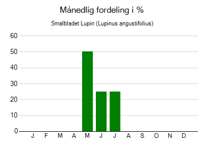 Smalbladet Lupin - månedlig fordeling