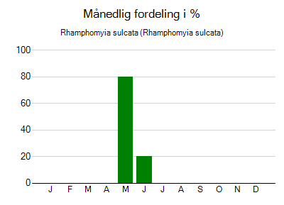 Rhamphomyia sulcata - månedlig fordeling