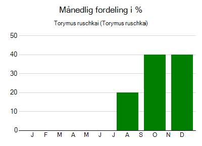 Torymus ruschkai - månedlig fordeling