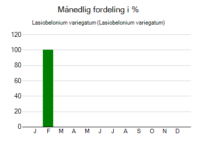 Lasiobelonium variegatum - månedlig fordeling