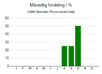 Gaffel-Stjerneløv - månedlig fordeling