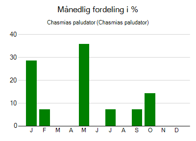 Chasmias paludator - månedlig fordeling