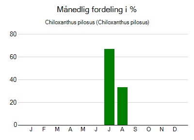 Chiloxanthus pilosus - månedlig fordeling