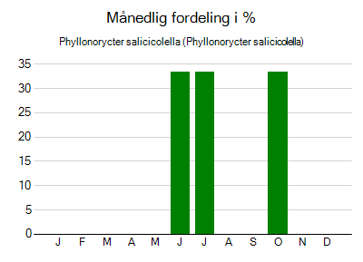 Phyllonorycter salicicolella - månedlig fordeling