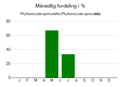 Phyllonorycter spinicolella - månedlig fordeling
