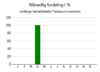 Lindbergs Vejmælkebøtte - månedlig fordeling