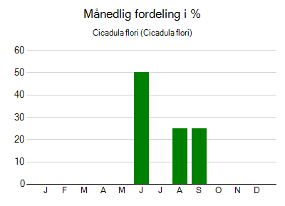 Cicadula flori - månedlig fordeling