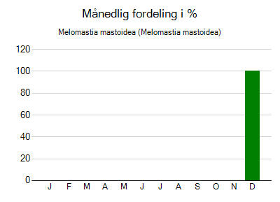 Melomastia mastoidea - månedlig fordeling