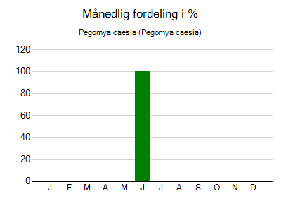 Pegomya caesia - månedlig fordeling