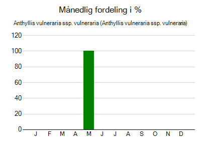 Anthyllis vulneraria ssp. vulneraria - månedlig fordeling