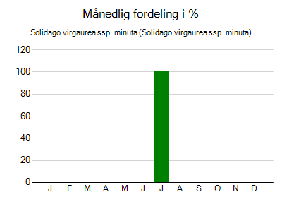 Solidago virgaurea ssp. minuta - månedlig fordeling
