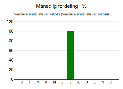 Veronica scutellata var. villosa - månedlig fordeling