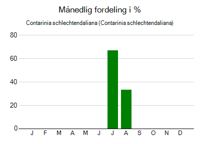 Contarinia schlechtendaliana - månedlig fordeling