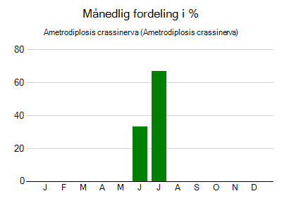 Ametrodiplosis crassinerva - månedlig fordeling