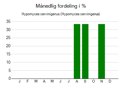 Hypomyces cervinigenus - månedlig fordeling