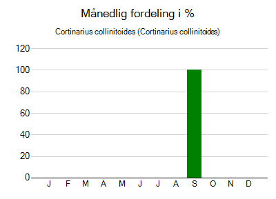 Cortinarius collinitoides - månedlig fordeling