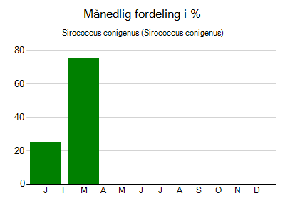 Sirococcus conigenus - månedlig fordeling
