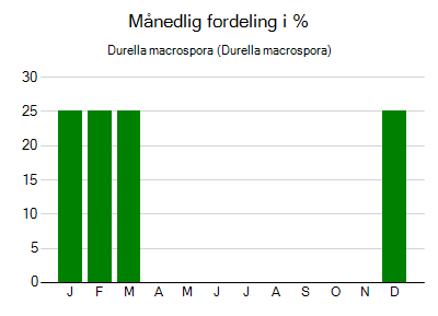 Durella macrospora - månedlig fordeling