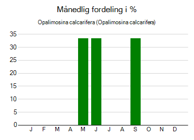 Opalimosina calcarifera - månedlig fordeling
