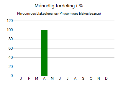 Phycomyces blakesleeanus - månedlig fordeling