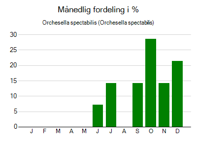 Orchesella spectabilis - månedlig fordeling